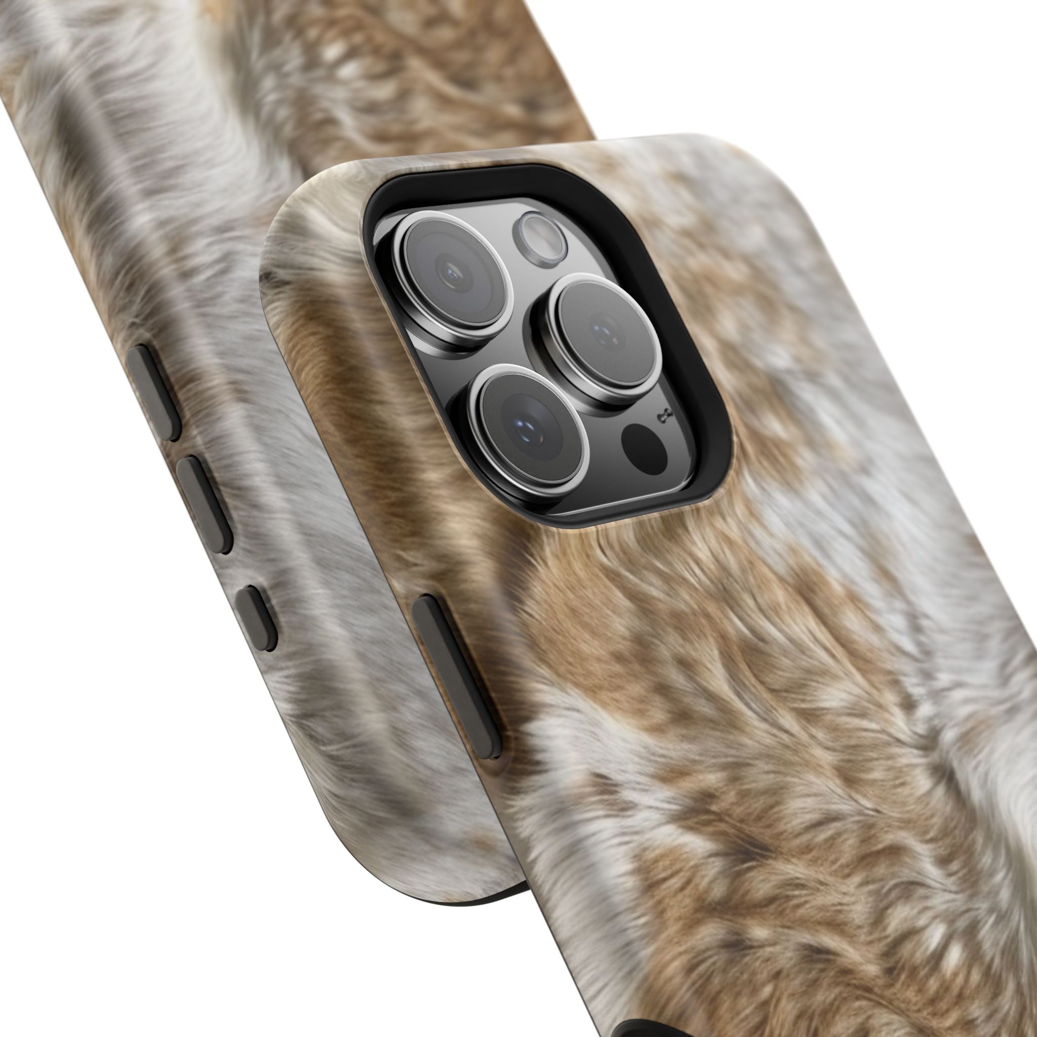 The Pronghorn Hunter MagSafe iPhone Case close up on camera