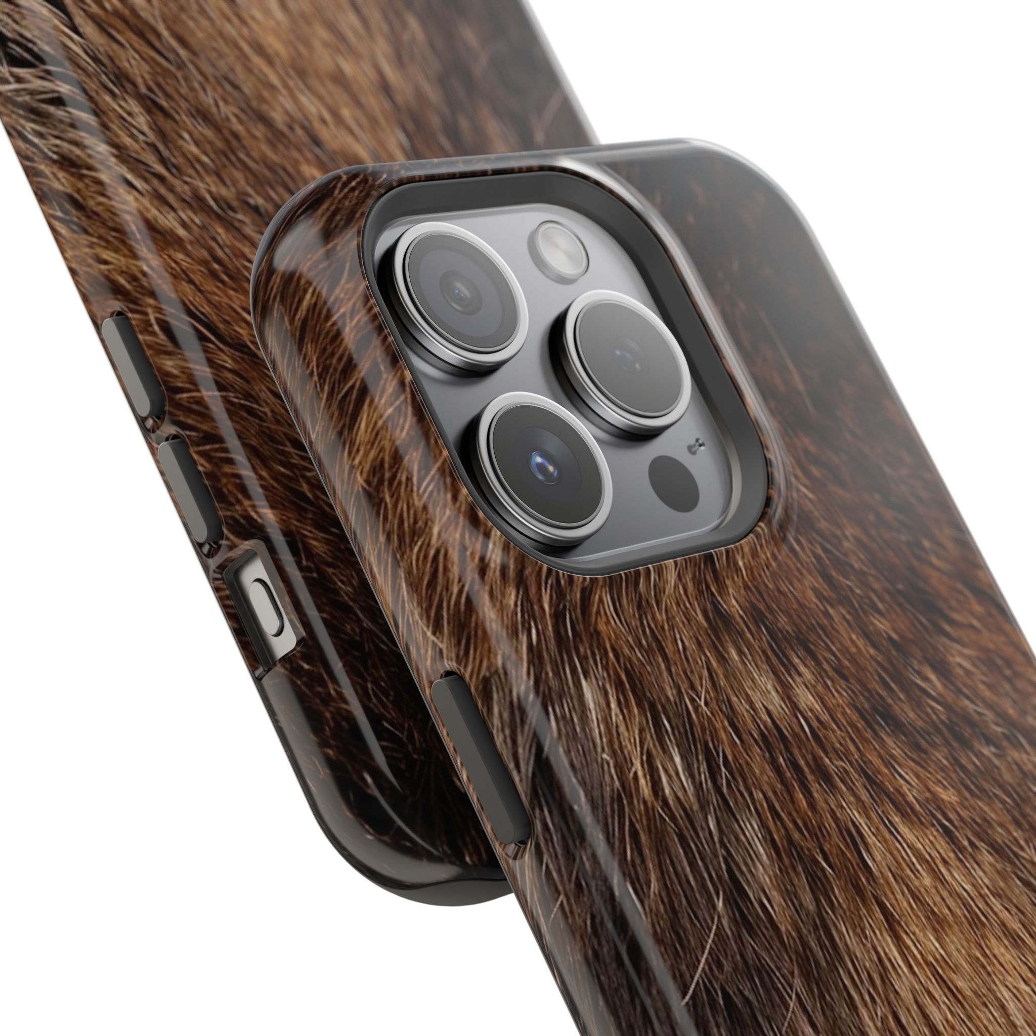 elk hunter iphone magsafe phone case close up on camera