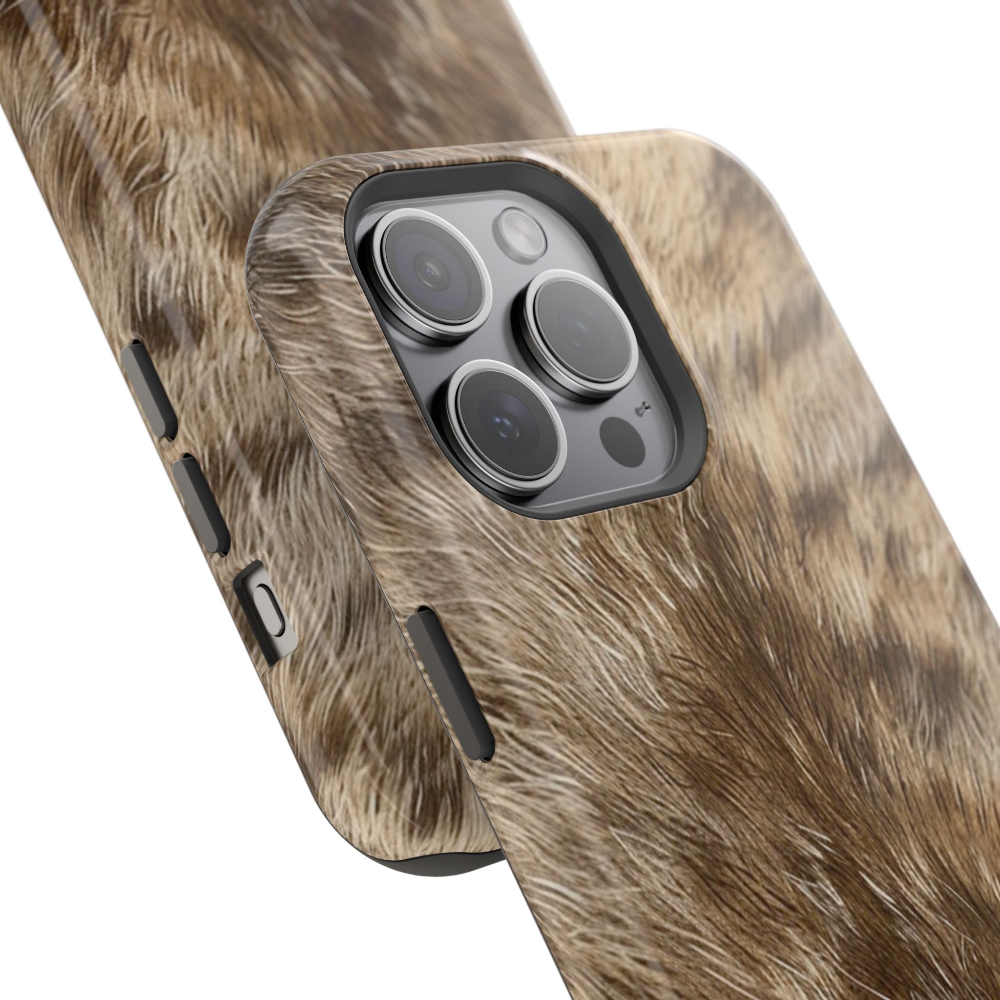 sika deer hunter magsafe iphone tough case close up on the camera