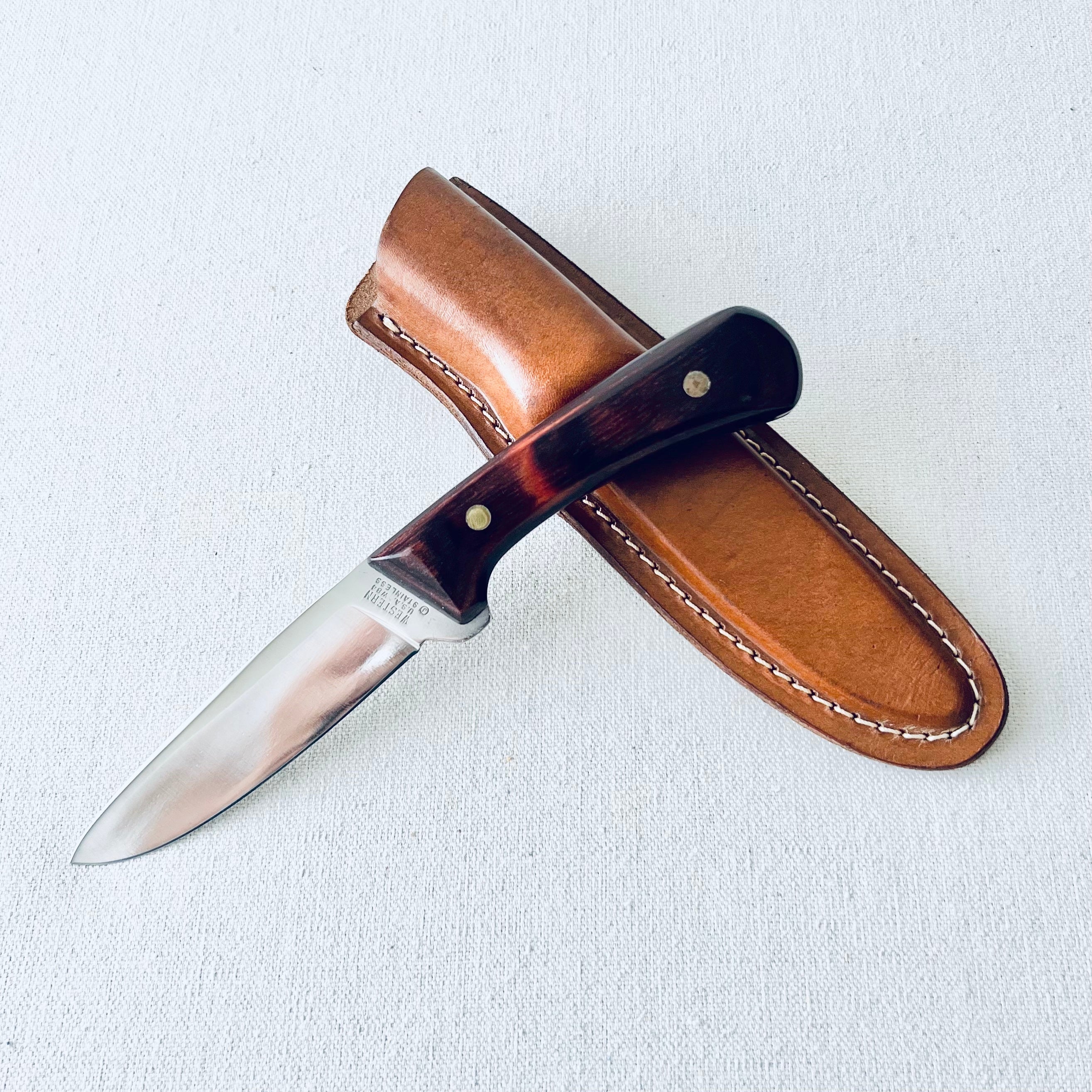 Pristine Vintage WESTERN Model W84 USA Made Fixed Blade Knife | JBicklesbee