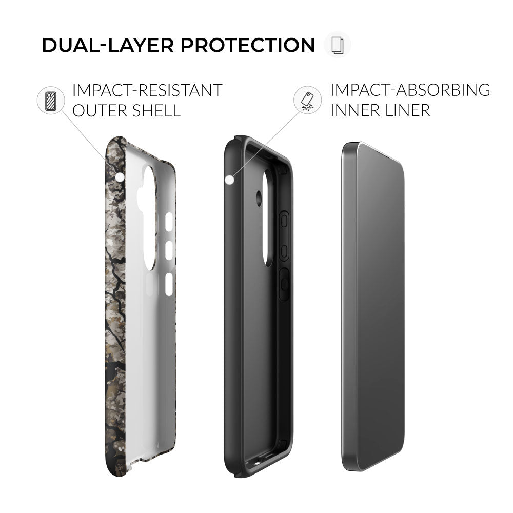 dual-layer protection Alpha Tree Bark Camo Samsung Tough Case