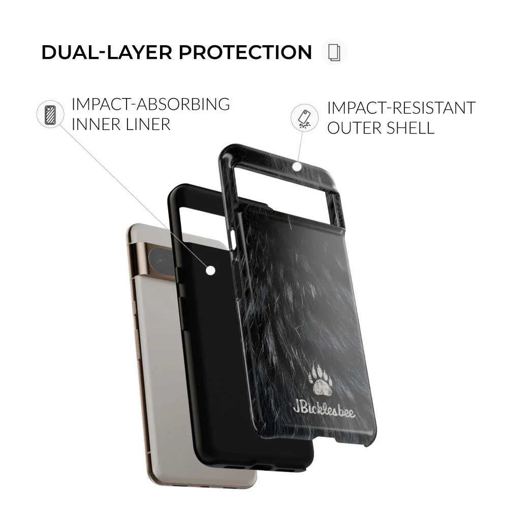 dual-layer protection Black Bear Hunter Pixel Tough Case