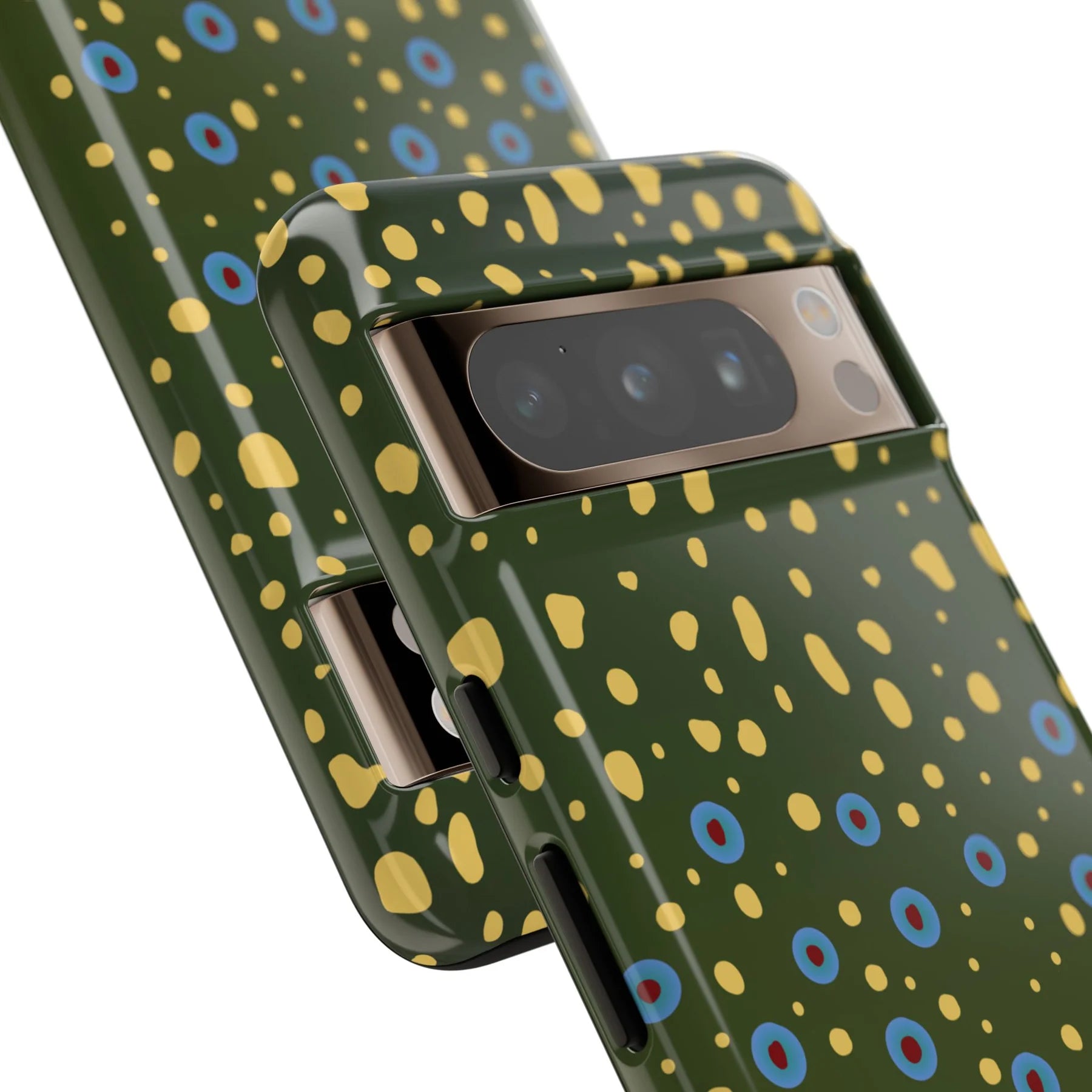 close up on camera Brook Trout Pattern Pixel Tough Case