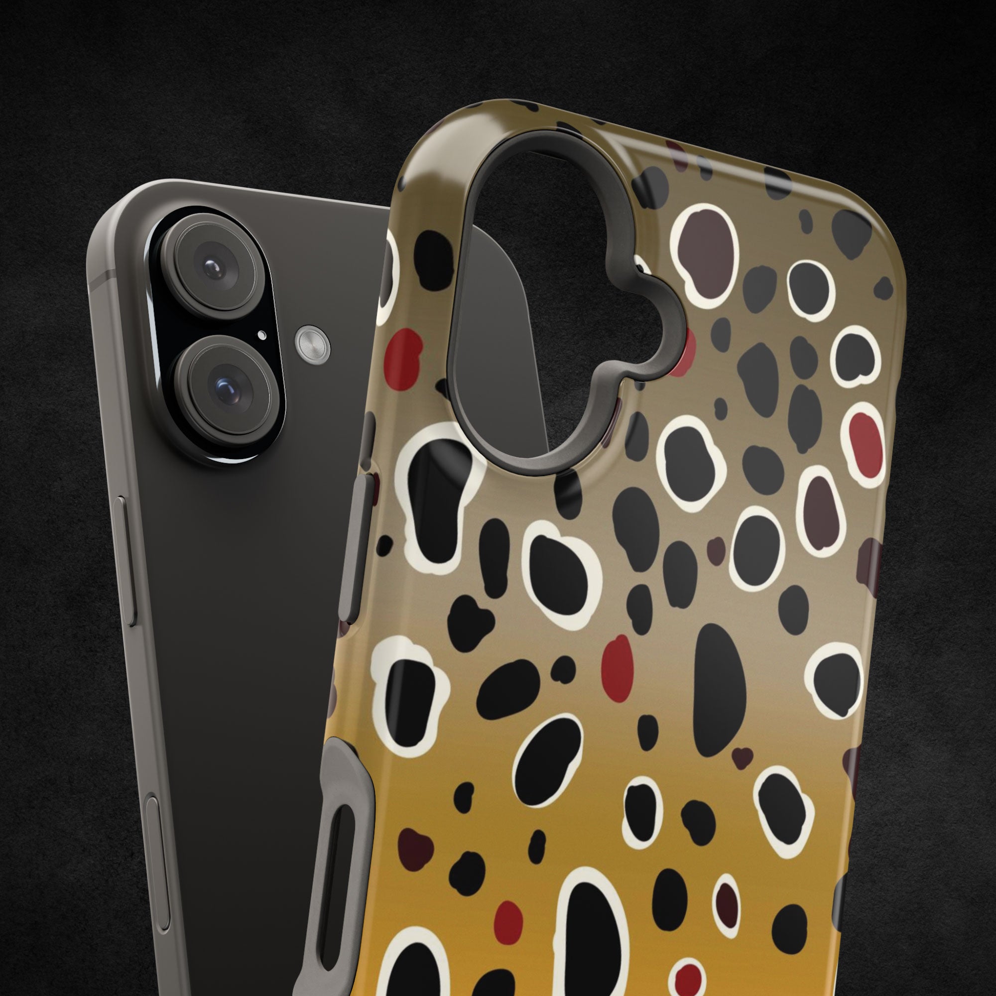 brown trout phone case close up