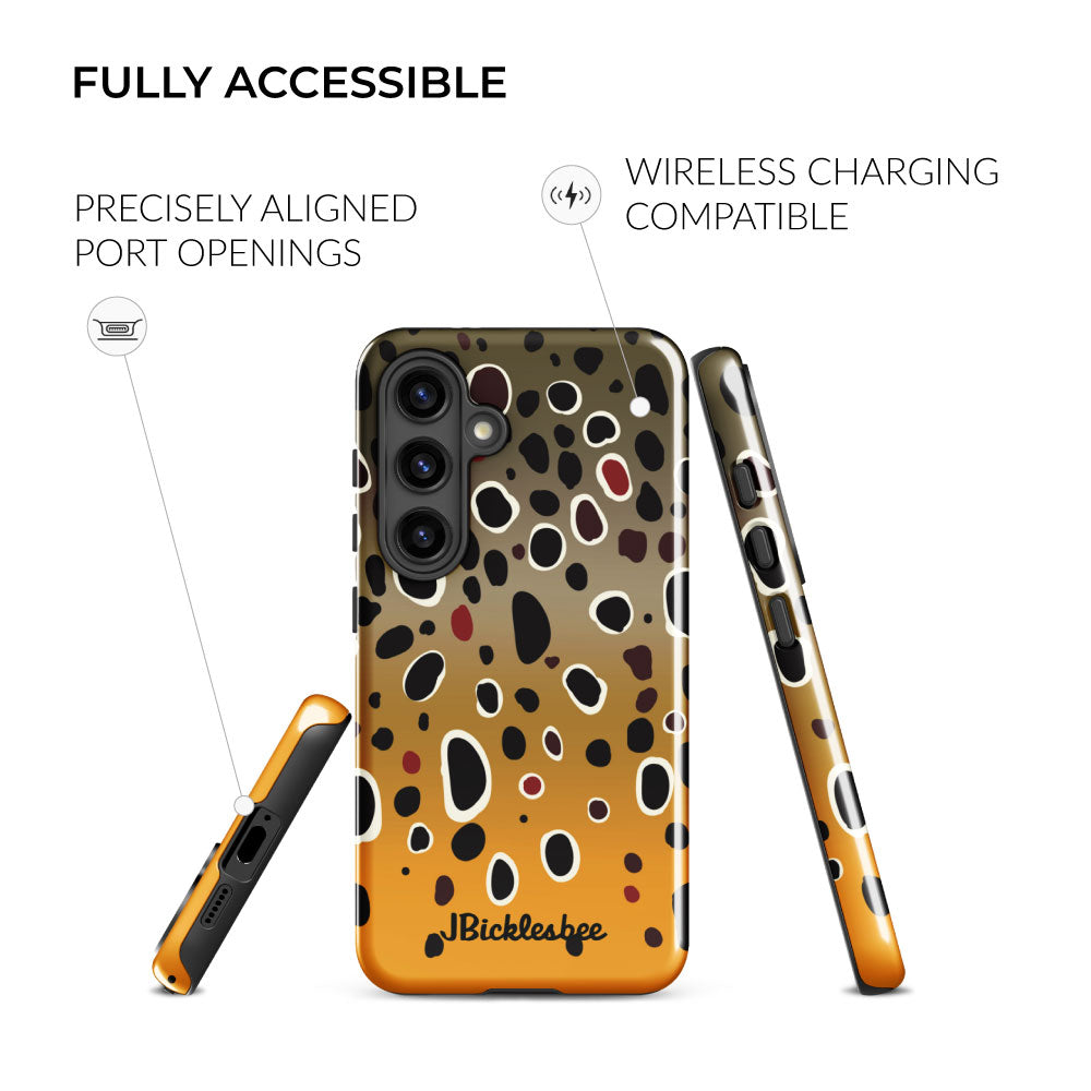 fully accessible Brown Trout Pattern Samsung Tough Case