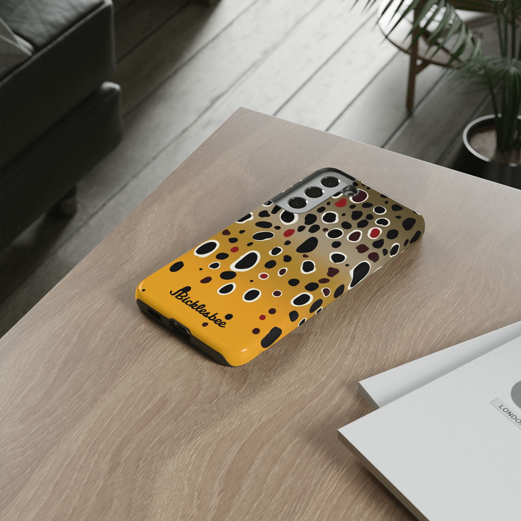 glossy brown trout samsung phone case