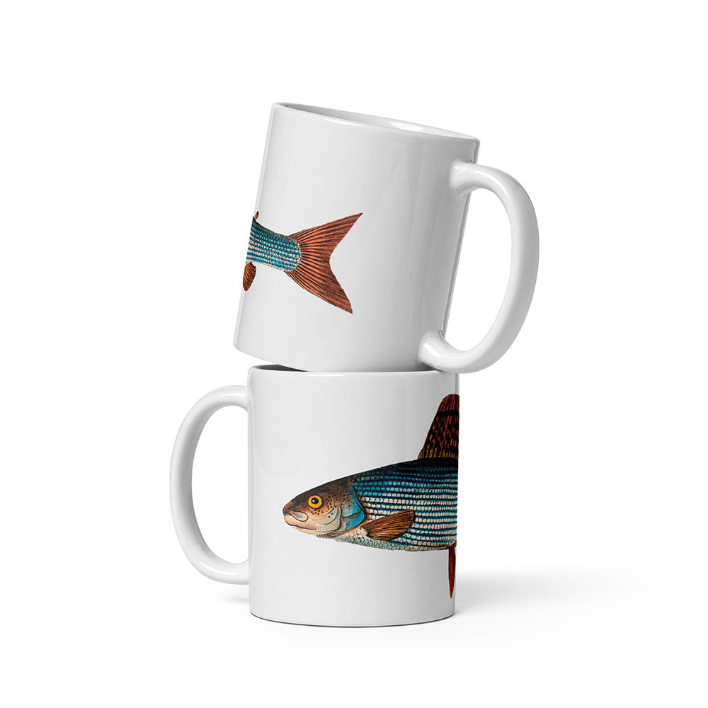 grayling trout coffee mug stacked