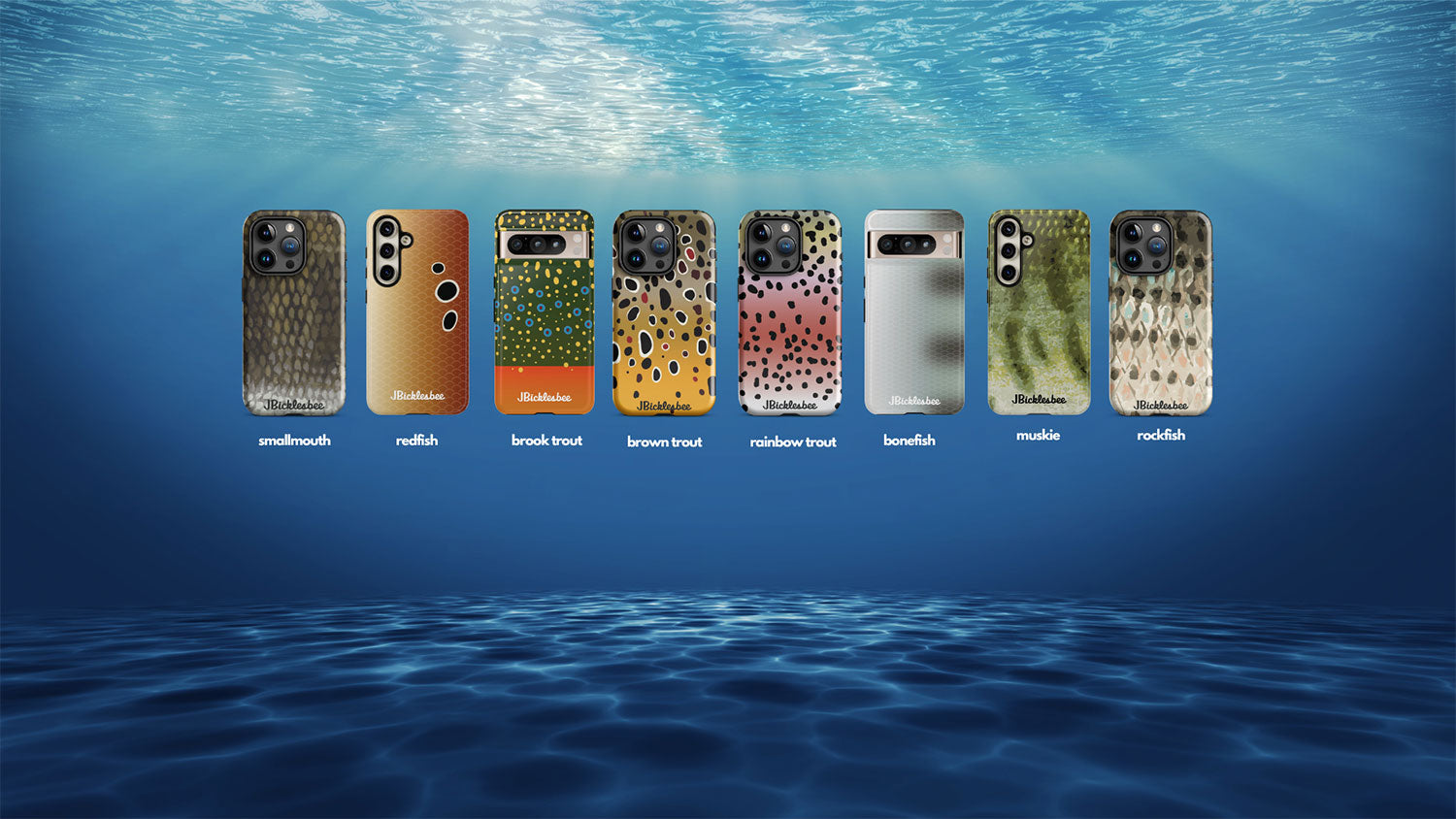 jbicklesbee fishing phone case collection