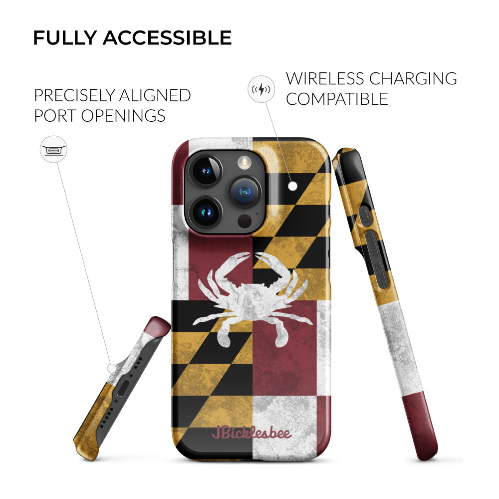 maryland flag crab fully accessible iphone snap case