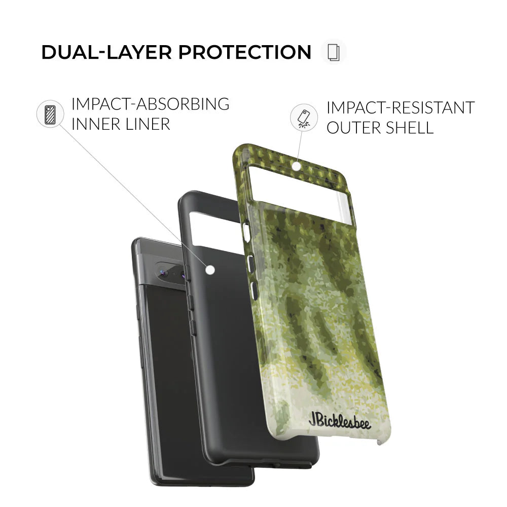 dual-layer protection Muskie Pattern Pixel Tough Case