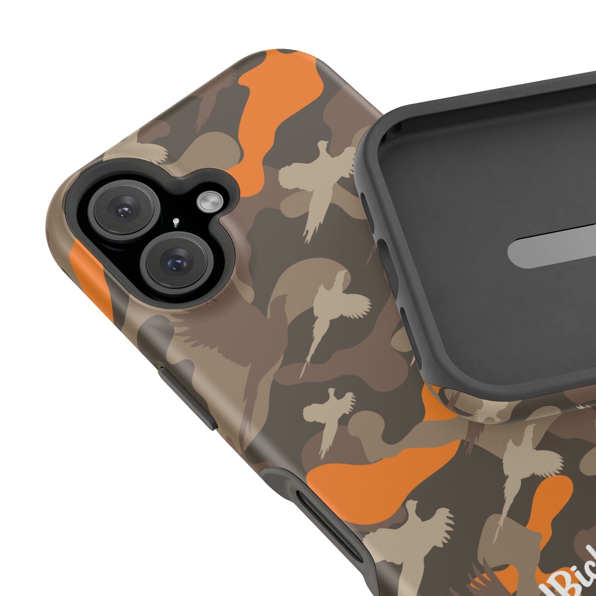 close up on camera with magsafe liner for Pheasant Hunter MagSafe iPhone Case