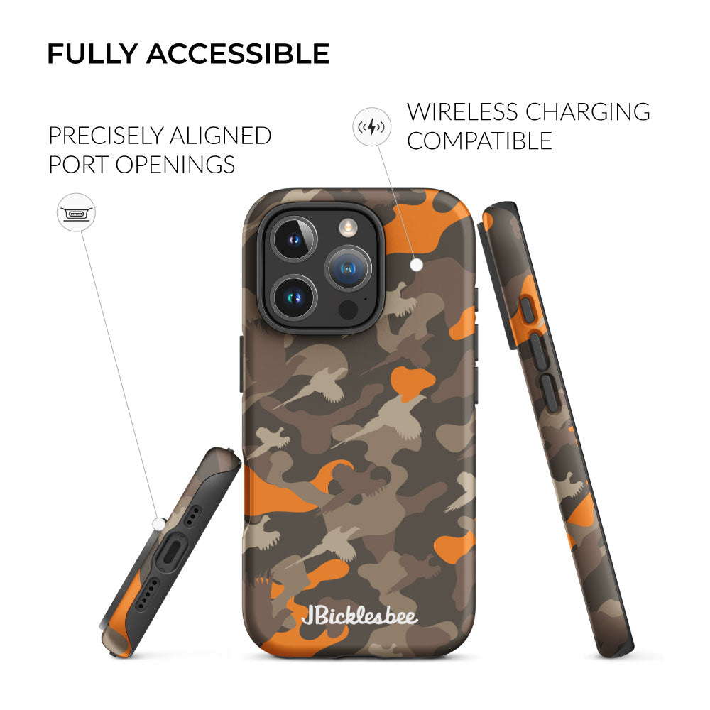 fully accessible Pheasant Hunter Camo iPhone Tough Case