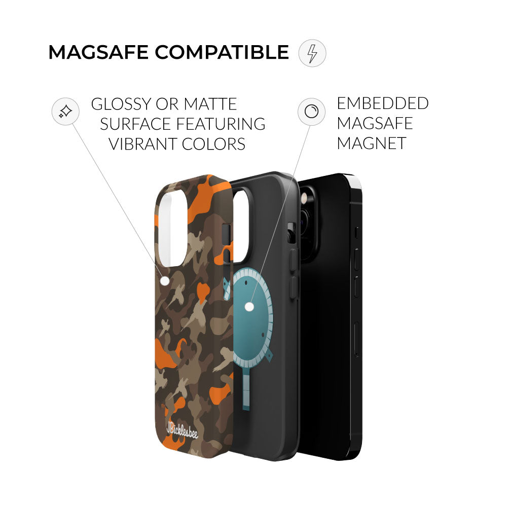 magsafe compatible pheasant hunter camo tough phone case