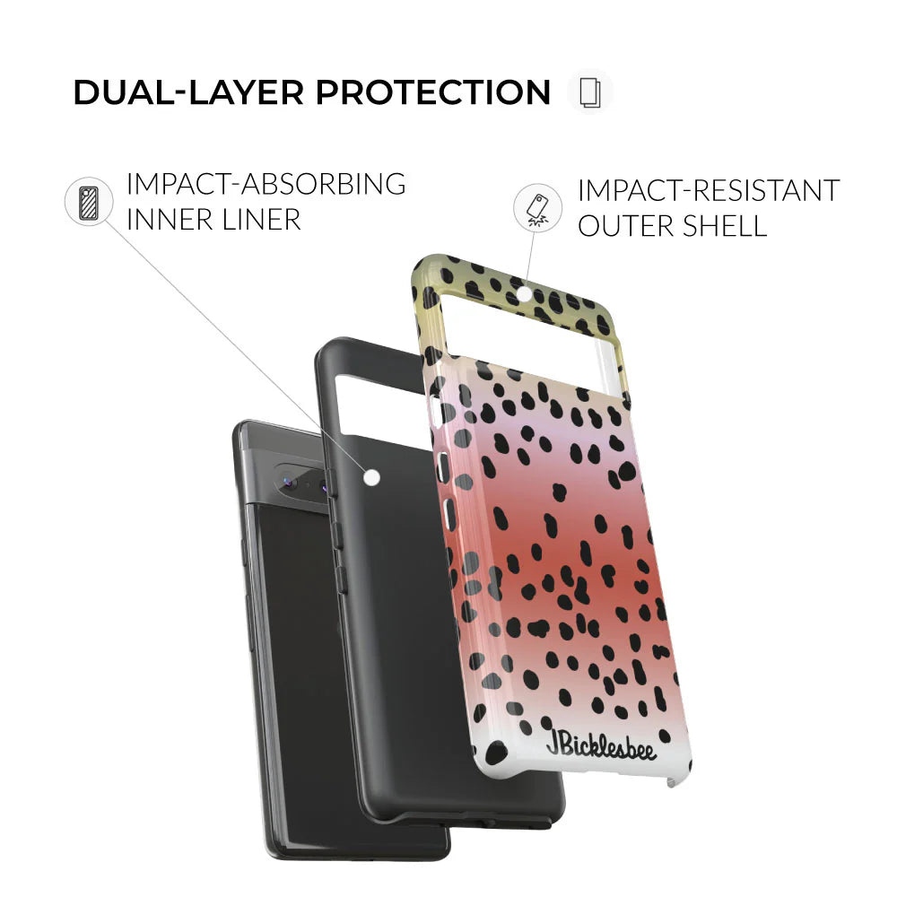 dual-layer protection Rainbow Trout Pattern Pixel Tough Case