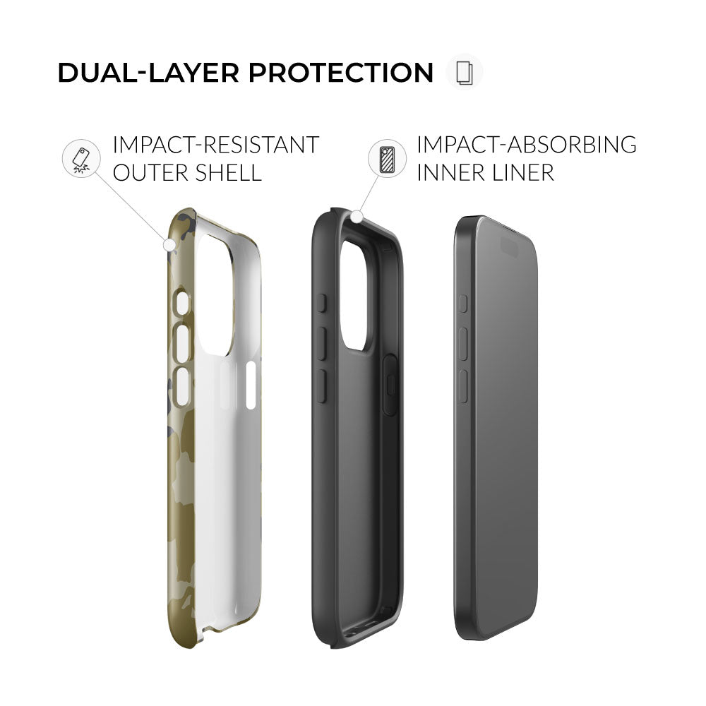 dual-layer protection retro bark camo iphone tough case