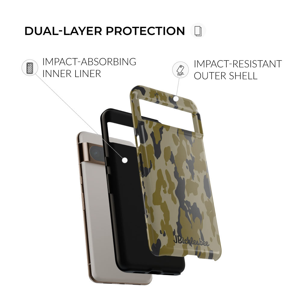 dual-layer protection Retro Bark Camo Pixel Tough Case