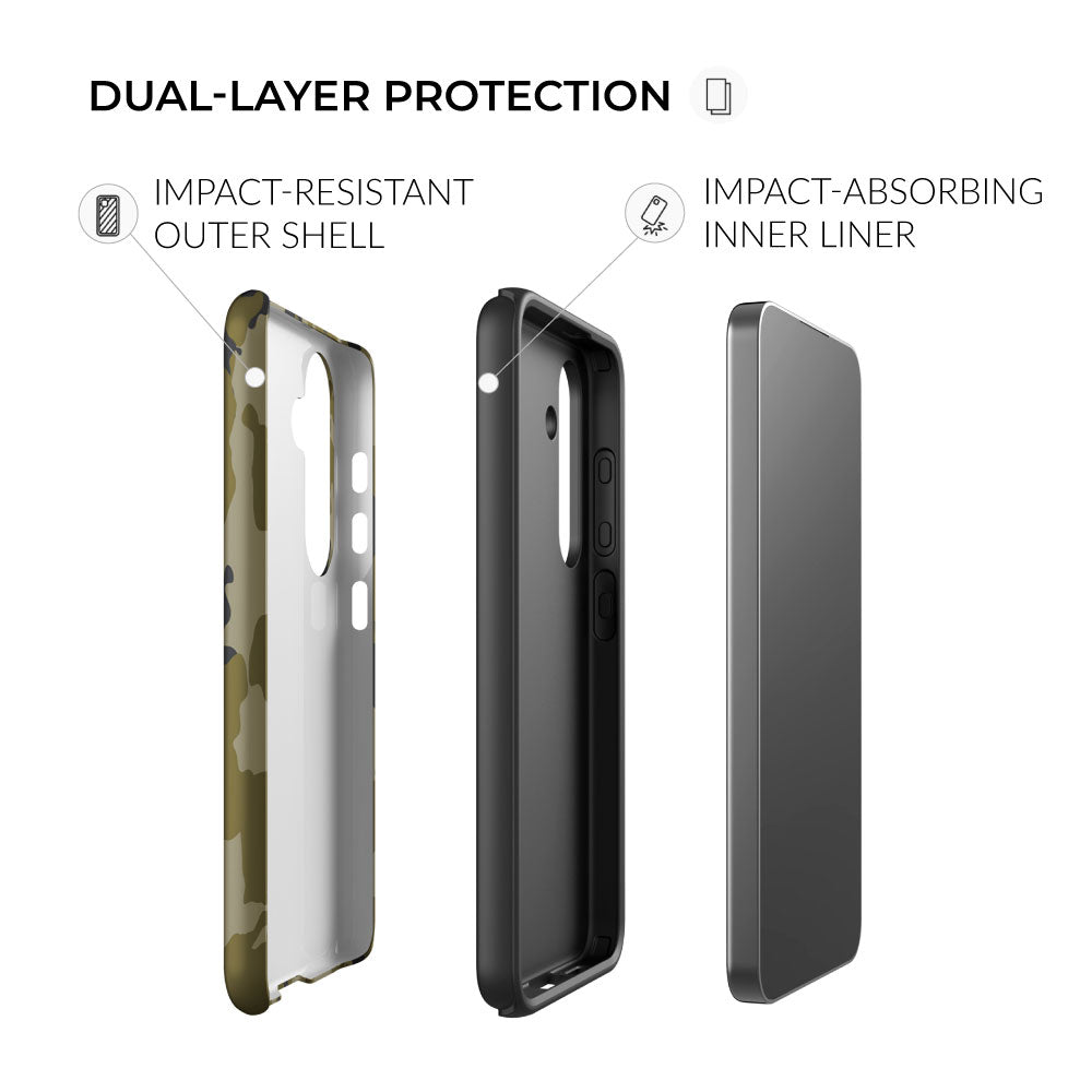 dual-layer-protection Retro Bark Camo Samsung Tough Case