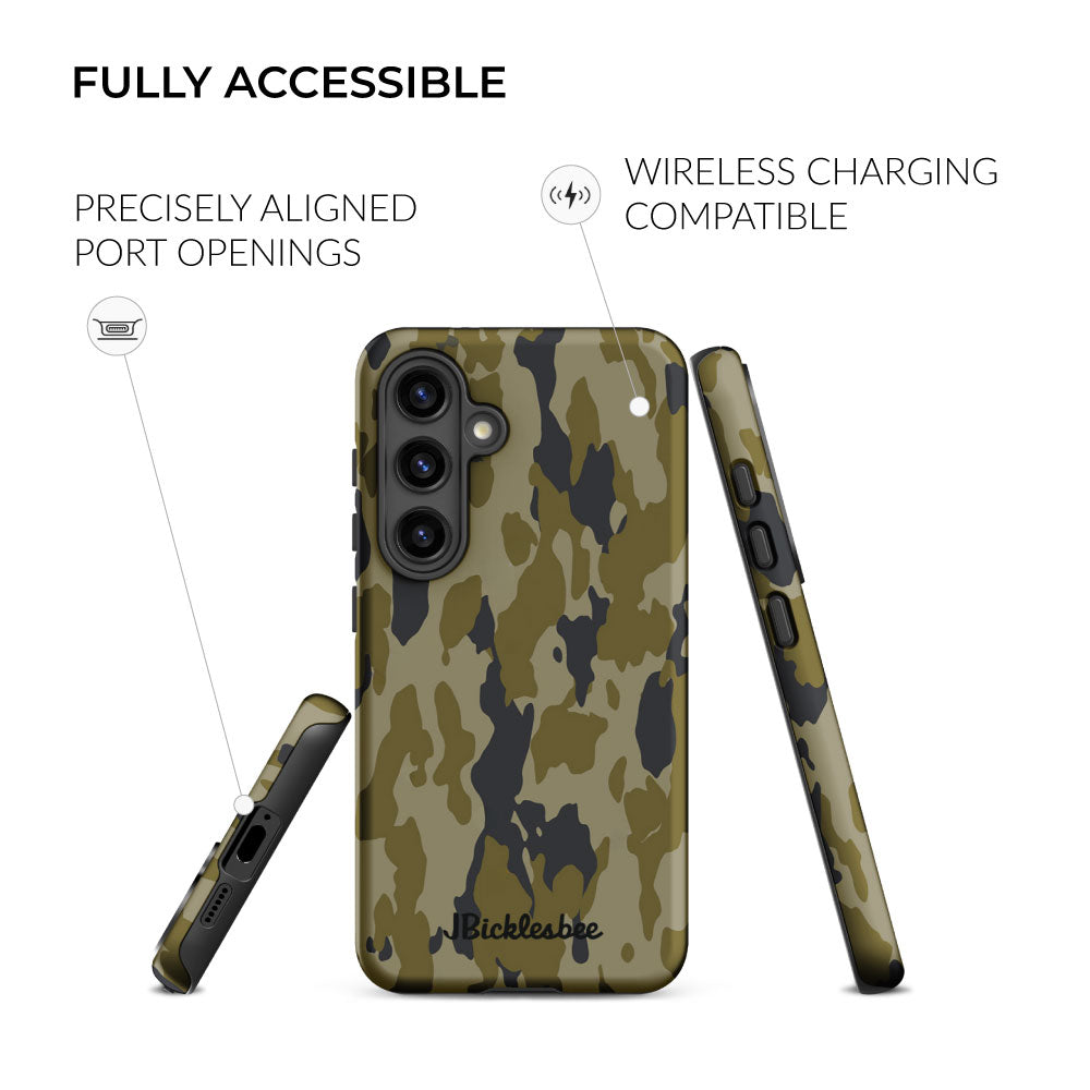 fully accessible Retro Bark Camo Samsung Tough Case