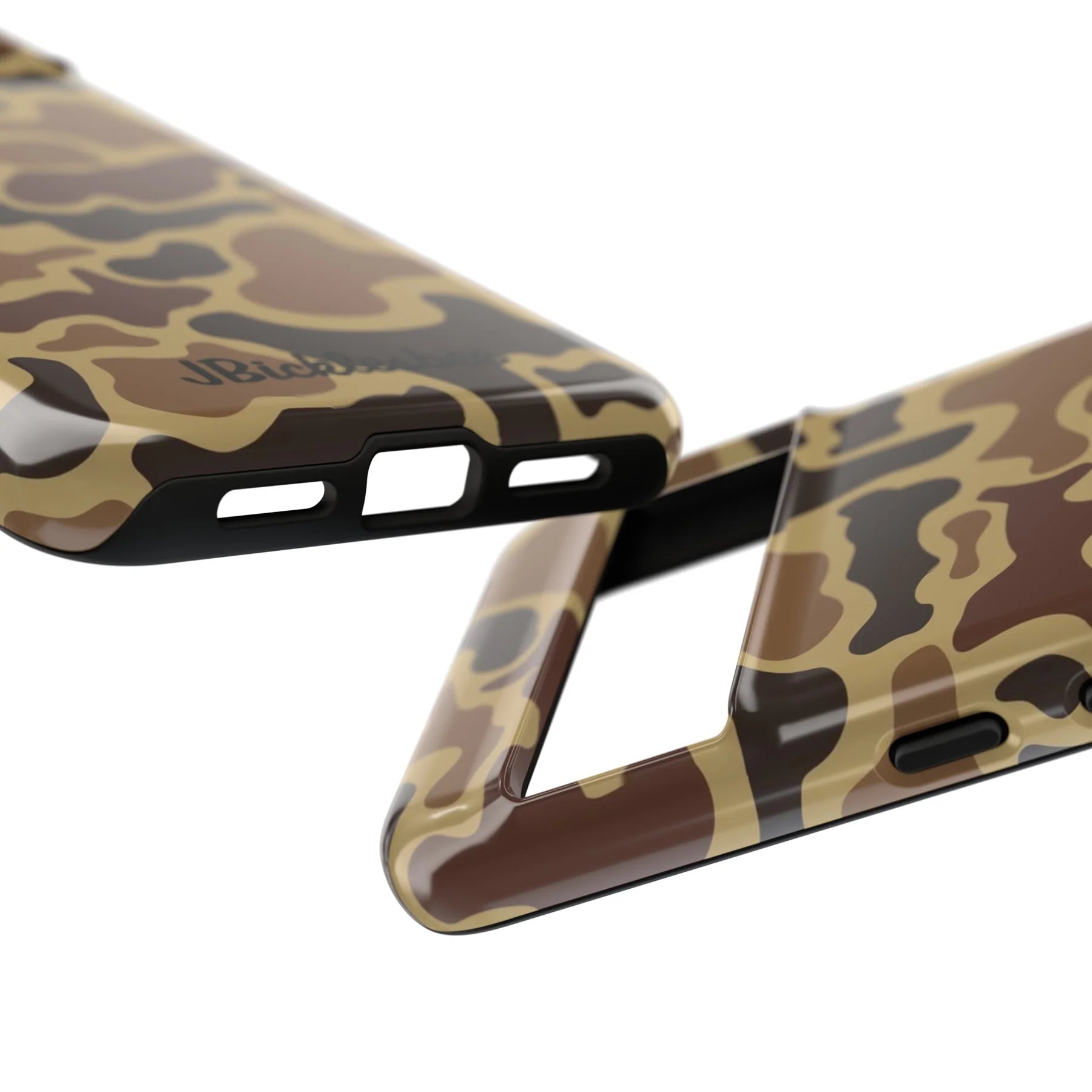 close up on the ports Retro Duck Camo Pixel Tough Case