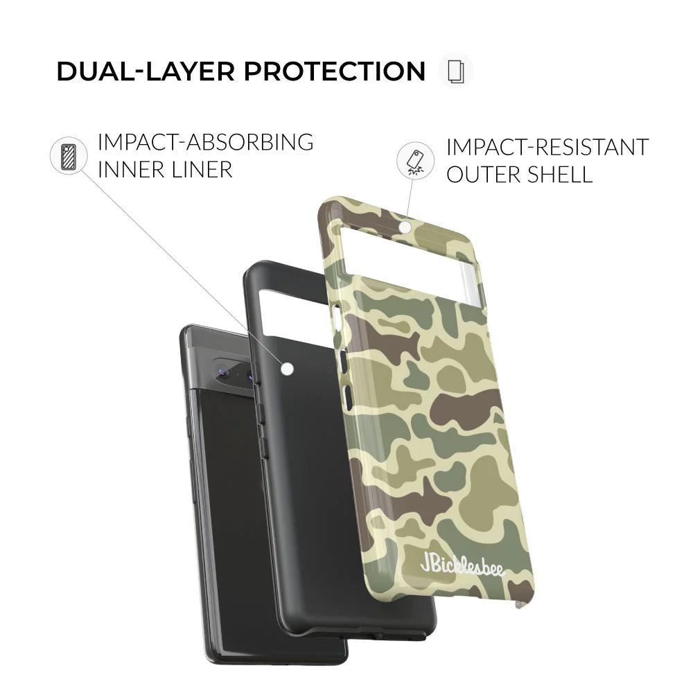 dual-layer protection Retro Forest Duck Camo Pixel Tough Case