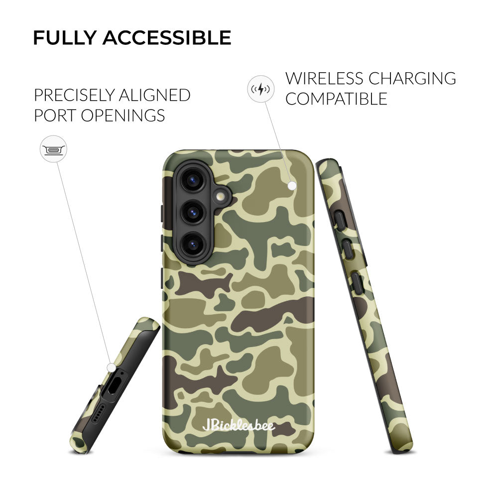 fully accessible Retro Forest Duck Camo Samsung Tough Case