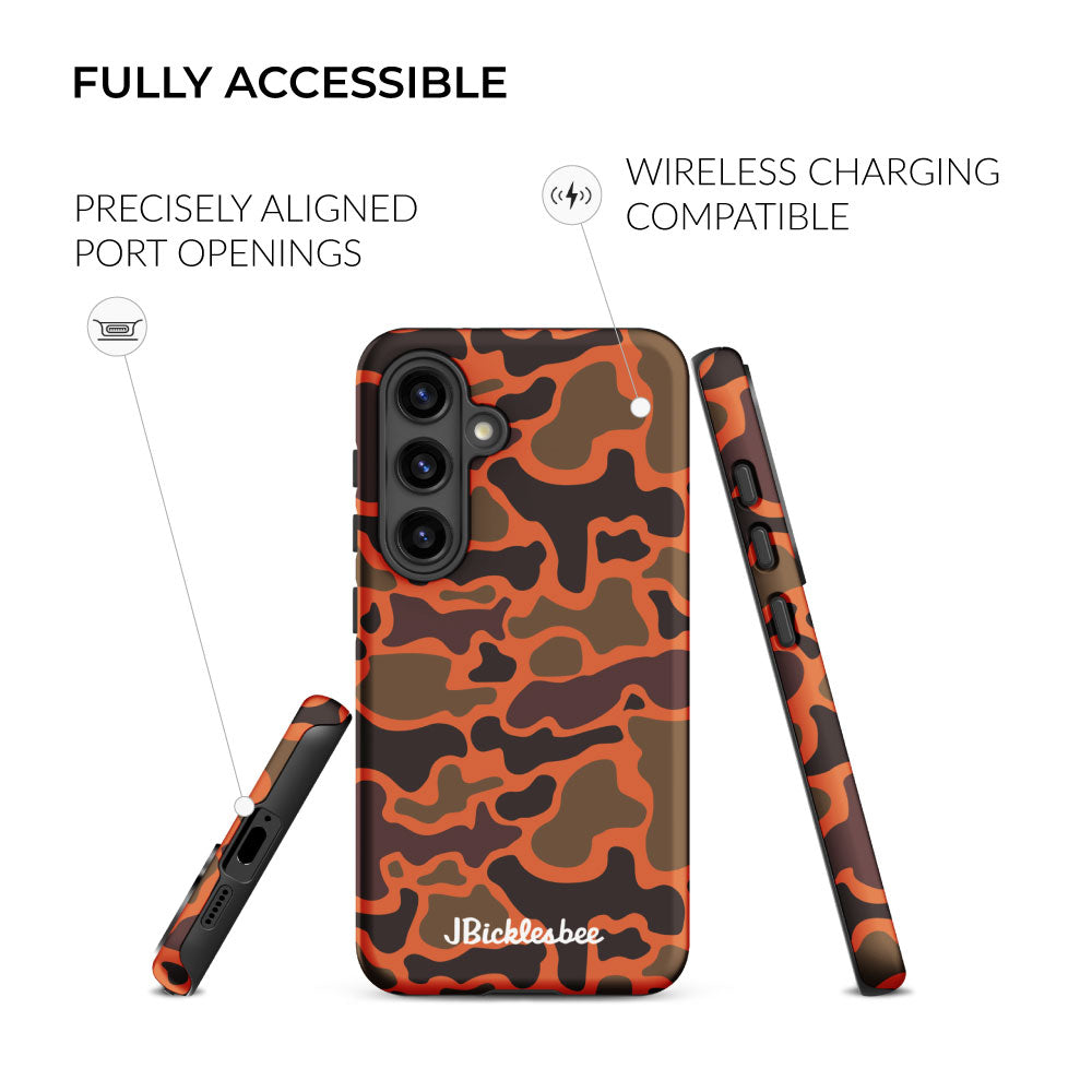 fully accessble Retro Hunter Safety Camo Samsung Tough Case