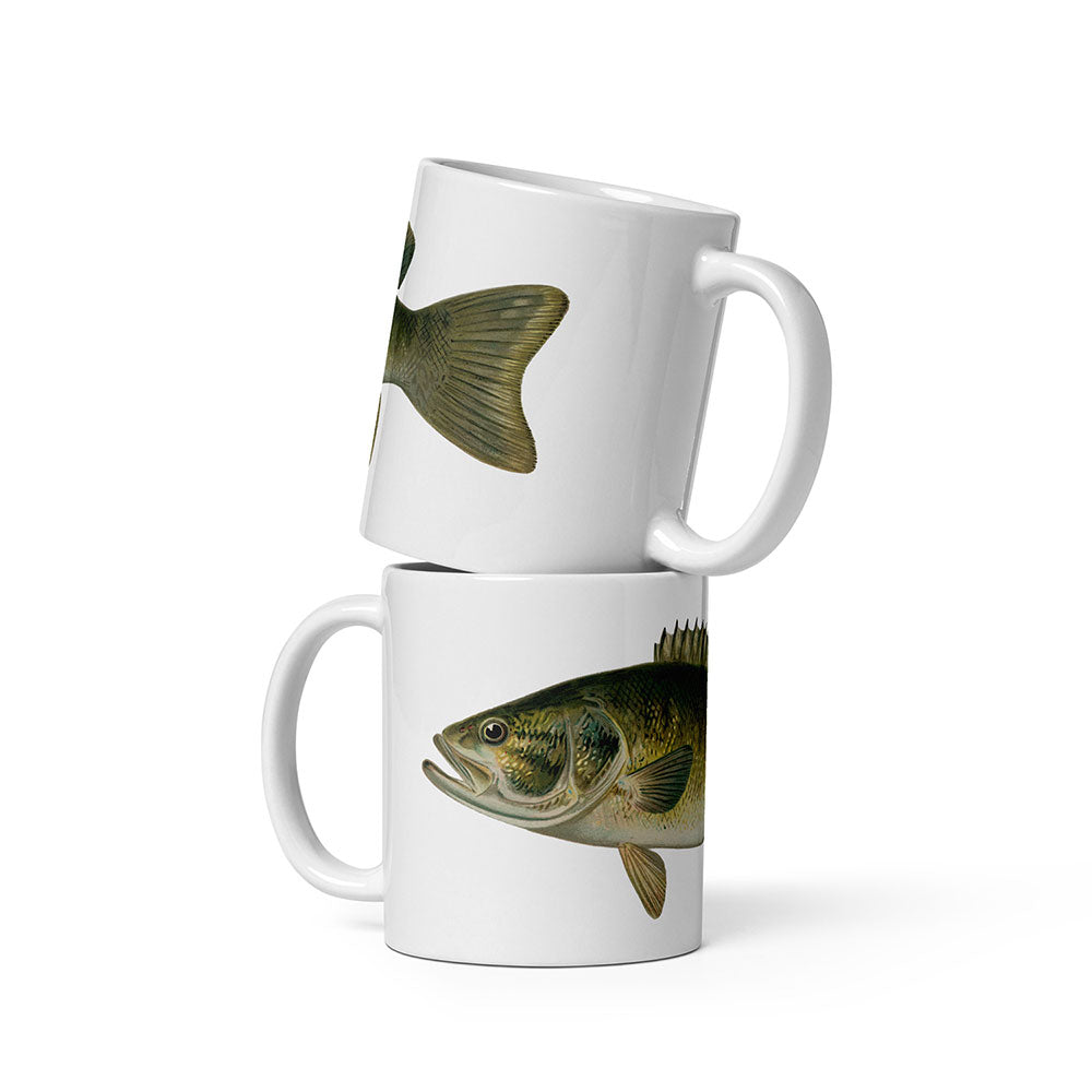 smallmouth bass coffee mugs stacked