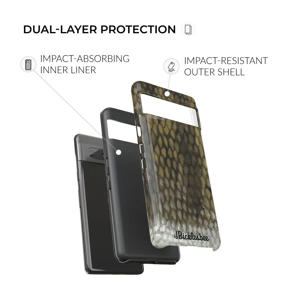 dual-layer protection Smallmouth Bass Pixel Tough Case