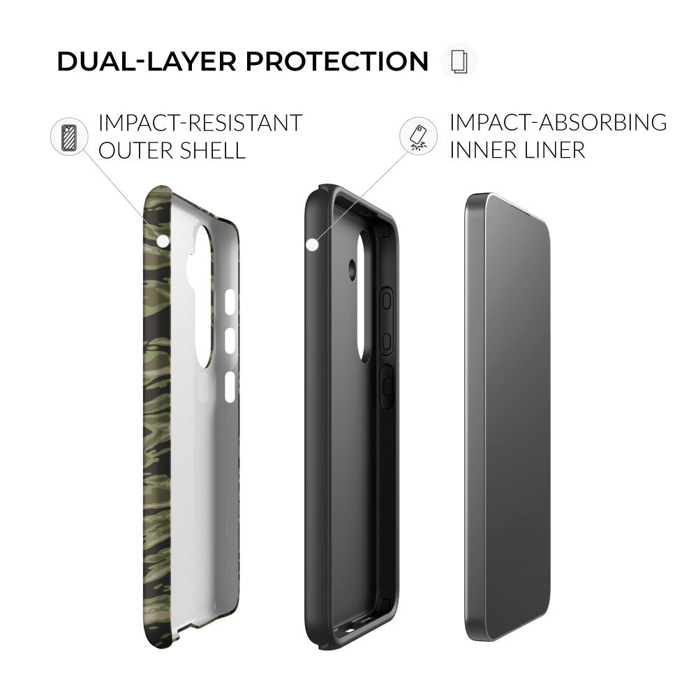 dual-layer protection Retro Woodland Camo Tiger Stripe Samsung Tough Case