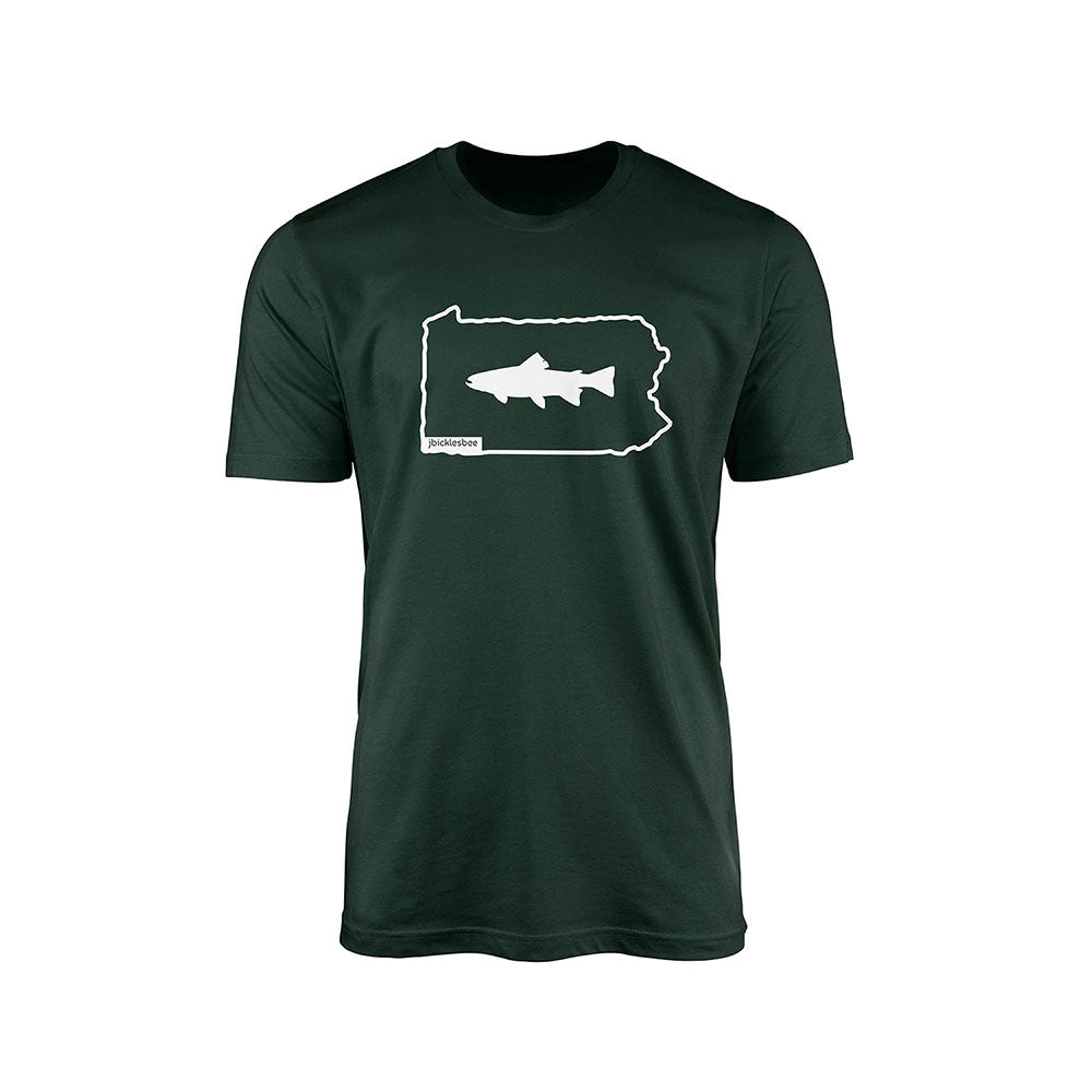 The Keystone State Line Trout Fishing T-Shirt Forest / 2XL